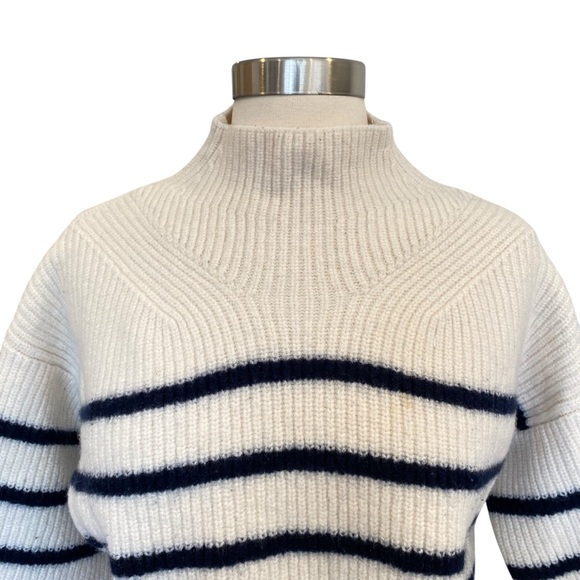 A.L.C Louise Wool Sweater In Off White Navy Size Small - Picture 2 of 7